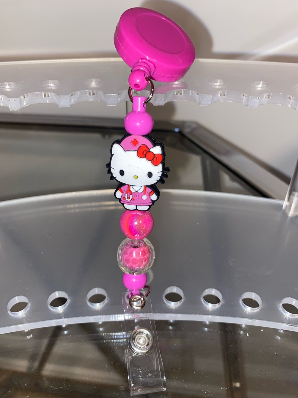 Hello Kitty Pink Nurse Badge Reel